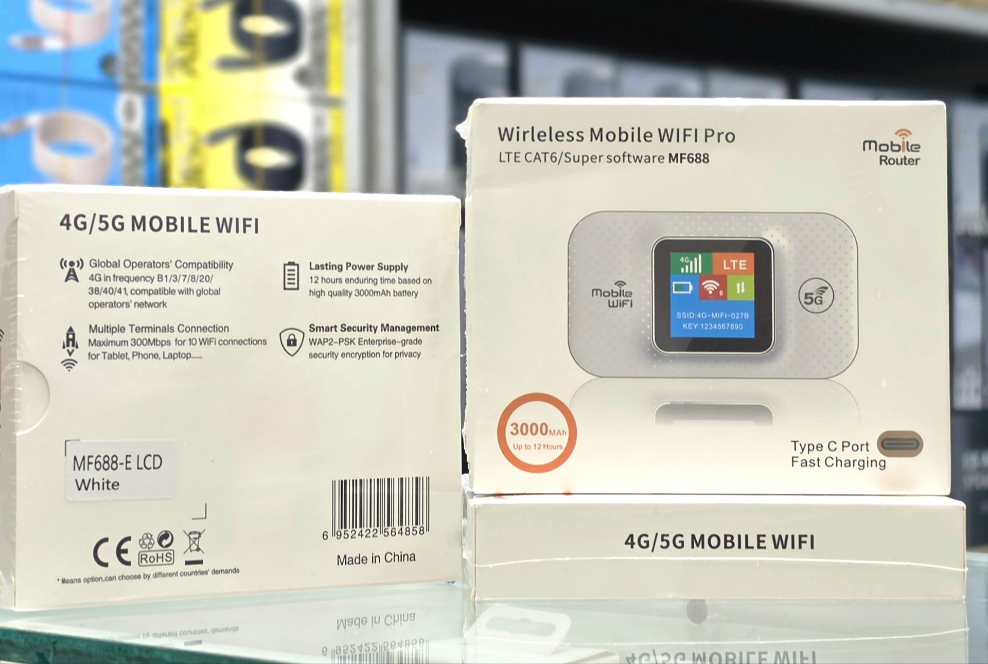 مودم جیبی 4G/5G مدل MF688 Pro | وای‌فای همراه شارژی با نمایشگر LCD