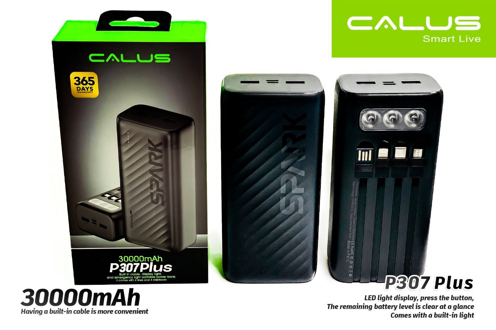پاوربانک Callus P307 Plus ظرفیت 30000 میلی‌آمپر ساعت