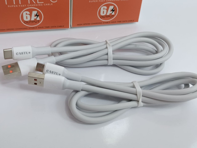 کابل شارژ فست شارژینگ CASTU مدل A-01/A-02 خروجی 6A