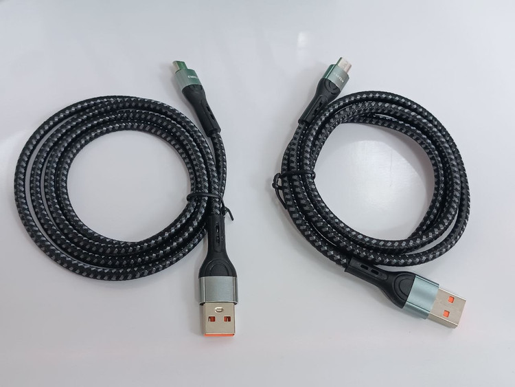 کابل شارژ میکرو یواسبی CASTU مدل AM-01 فست شارژ 6A طول 1 متر روکش نایلونی
